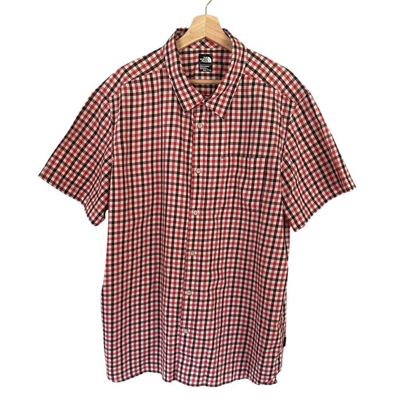 The North Face Other - The North Face Mens Red Brown White Plaid Short Sleeve Button Up Shirt XXL